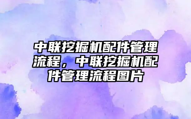 中聯挖掘機配件管理流程，中聯挖掘機配件管理流程圖片