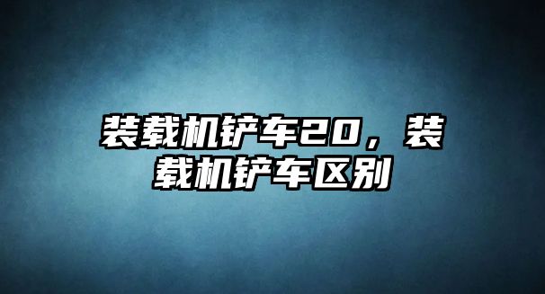 裝載機鏟車20，裝載機鏟車區別