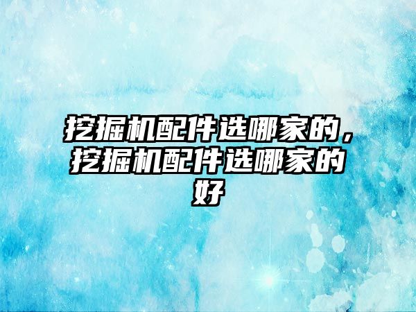 挖掘機配件選哪家的，挖掘機配件選哪家的好