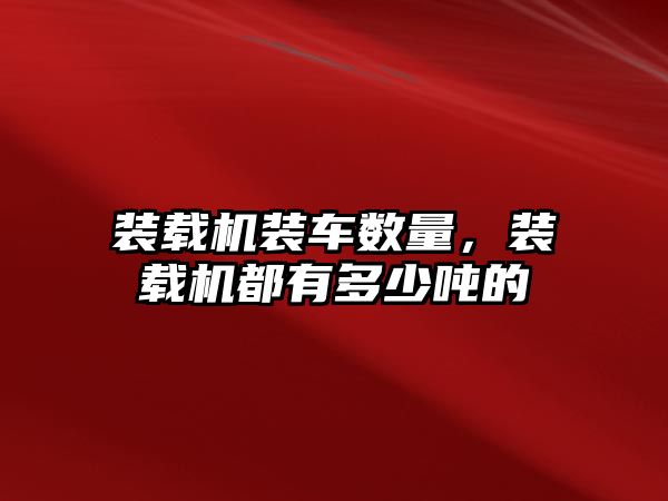 裝載機裝車數(shù)量，裝載機都有多少噸的