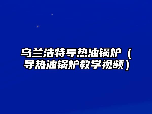 烏蘭浩特導熱油鍋爐（導熱油鍋爐教學視頻）