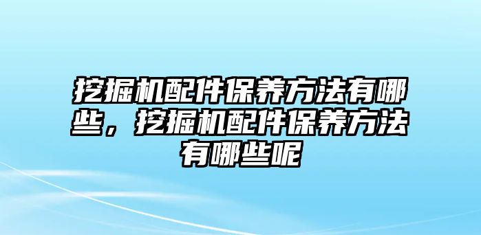 挖掘機(jī)配件保養(yǎng)方法有哪些，挖掘機(jī)配件保養(yǎng)方法有哪些呢