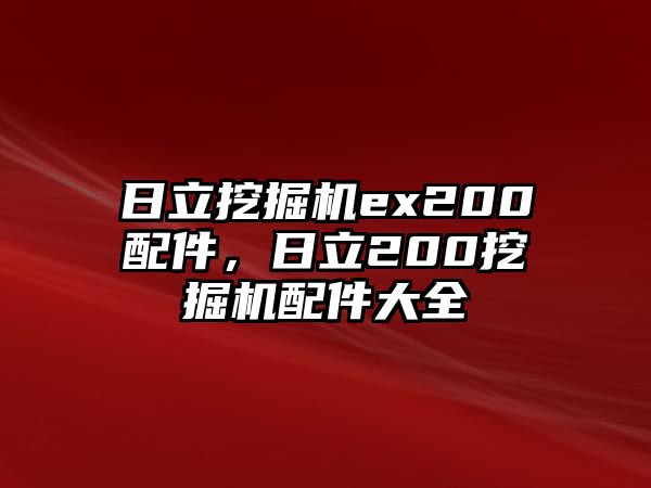 日立挖掘機ex200配件，日立200挖掘機配件大全