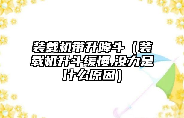 裝載機帶升降斗（裝載機升斗緩慢,沒力是什么原因）