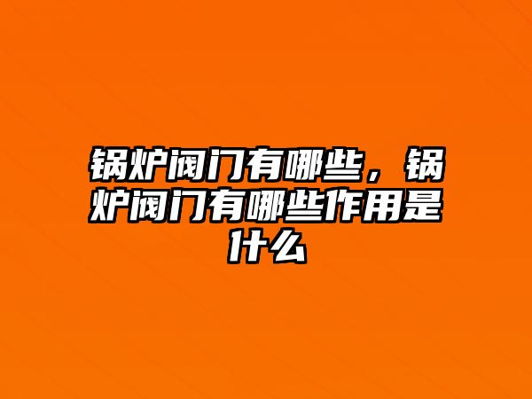 鍋爐閥門有哪些，鍋爐閥門有哪些作用是什么