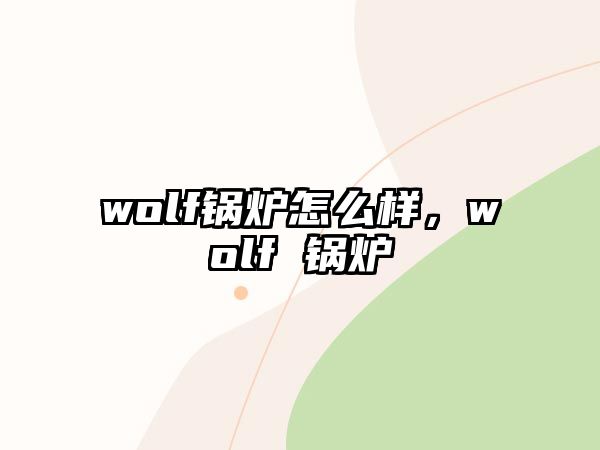 wolf鍋爐怎么樣，wolf 鍋爐