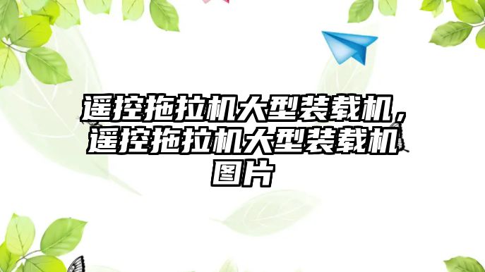 遙控拖拉機大型裝載機，遙控拖拉機大型裝載機圖片