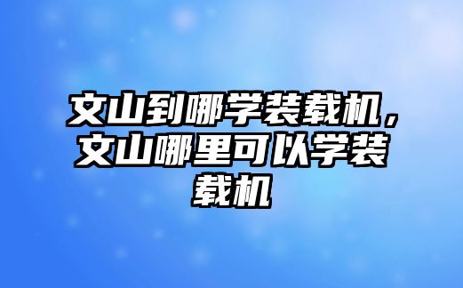 文山到哪學裝載機，文山哪里可以學裝載機