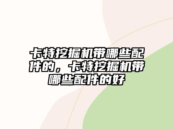 卡特挖掘機帶哪些配件的，卡特挖掘機帶哪些配件的好