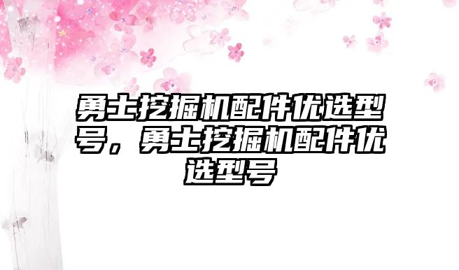 勇士挖掘機配件優選型號，勇士挖掘機配件優選型號