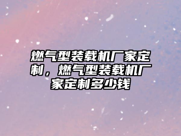 燃氣型裝載機廠家定制，燃氣型裝載機廠家定制多少錢