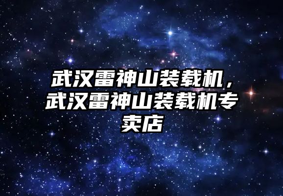 武漢雷神山裝載機，武漢雷神山裝載機專賣店