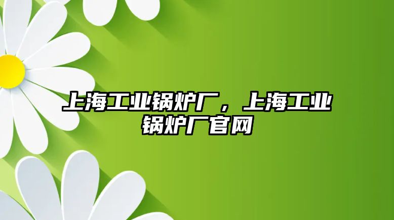 上海工業鍋爐廠，上海工業鍋爐廠官網