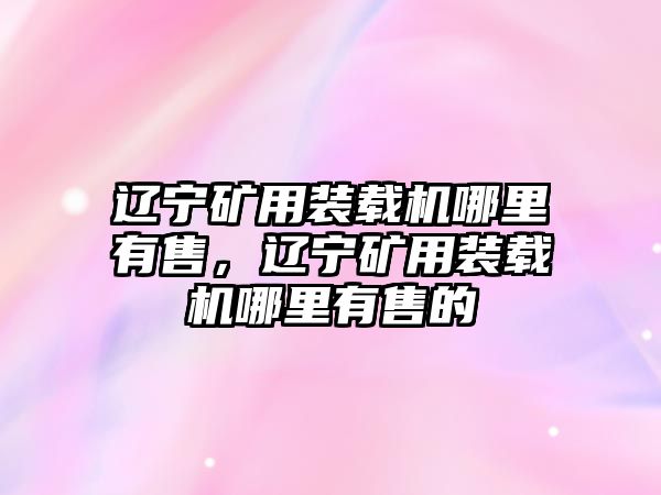 遼寧礦用裝載機(jī)哪里有售，遼寧礦用裝載機(jī)哪里有售的