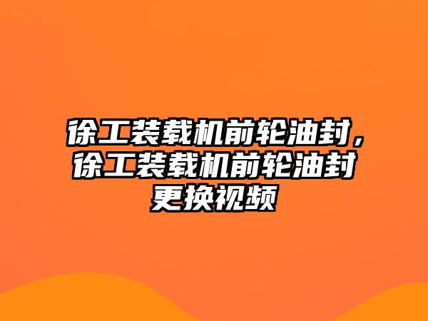 徐工裝載機前輪油封，徐工裝載機前輪油封更換視頻