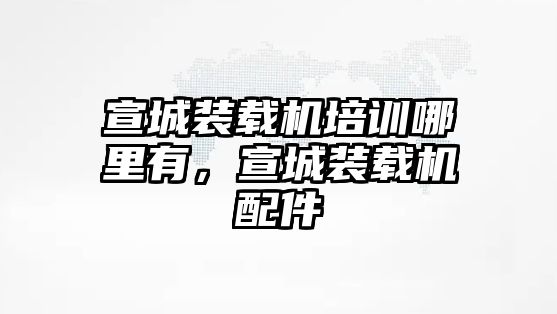 宣城裝載機培訓哪里有，宣城裝載機配件