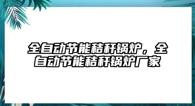 全自動節能秸稈鍋爐，全自動節能秸稈鍋爐廠家