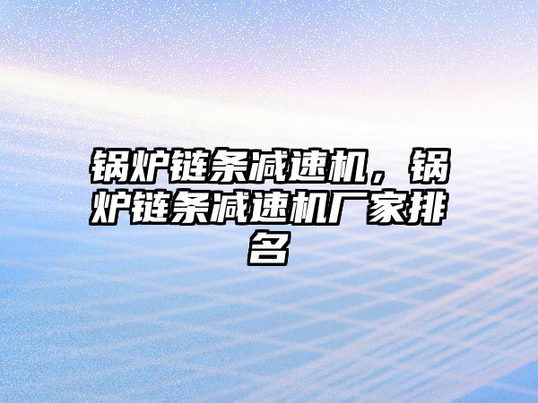 鍋爐鏈條減速機，鍋爐鏈條減速機廠家排名