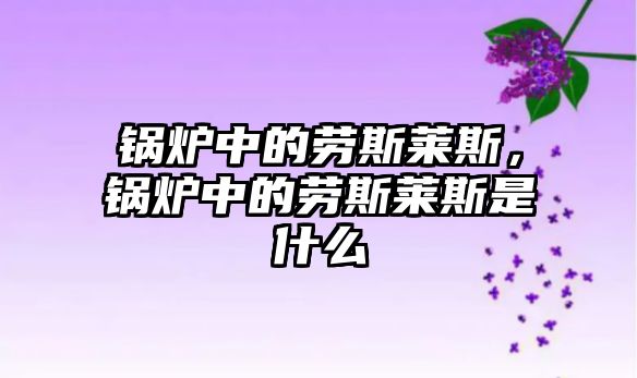 鍋爐中的勞斯萊斯，鍋爐中的勞斯萊斯是什么