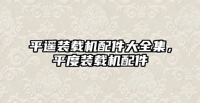 平遙裝載機配件大全集，平度裝載機配件