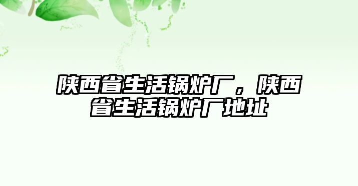 陜西省生活鍋爐廠，陜西省生活鍋爐廠地址