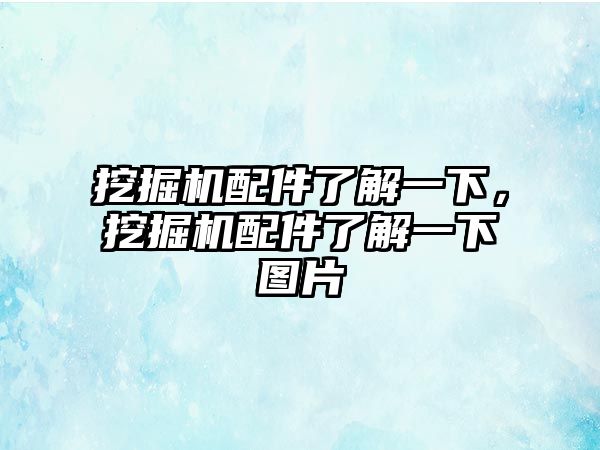 挖掘機(jī)配件了解一下，挖掘機(jī)配件了解一下圖片