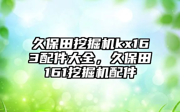 久保田挖掘機kx163配件大全，久保田161挖掘機配件