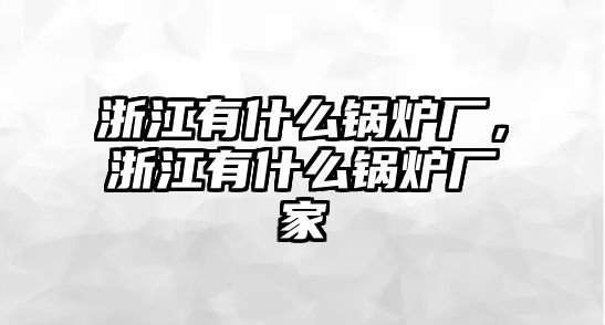 浙江有什么鍋爐廠，浙江有什么鍋爐廠家