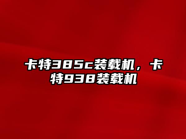 卡特385c裝載機，卡特938裝載機