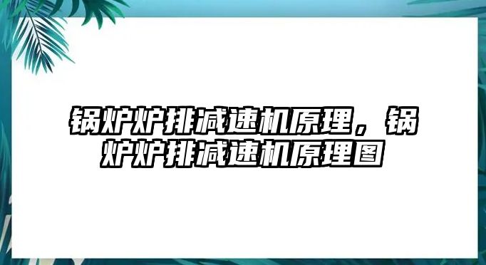 鍋爐爐排減速機原理，鍋爐爐排減速機原理圖