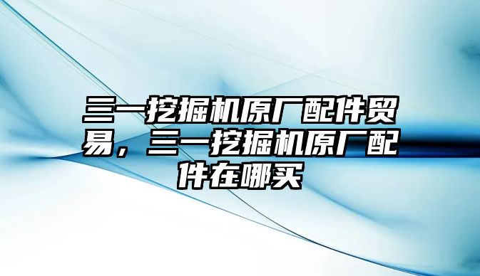 三一挖掘機(jī)原廠配件貿(mào)易，三一挖掘機(jī)原廠配件在哪買