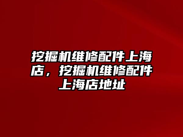 挖掘機維修配件上海店，挖掘機維修配件上海店地址