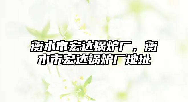 衡水市宏達鍋爐廠，衡水市宏達鍋爐廠地址