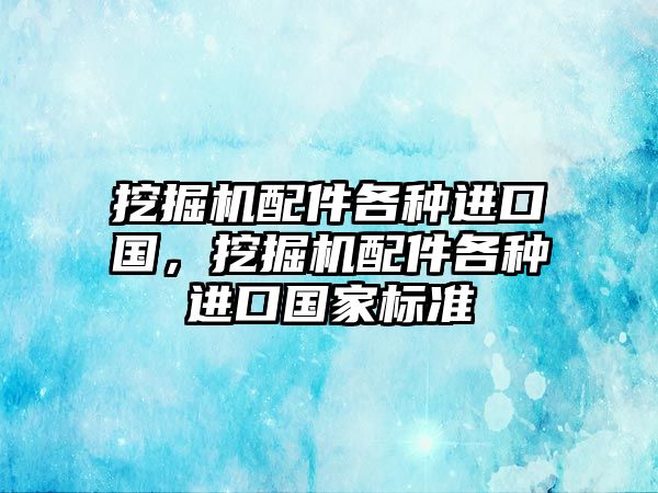 挖掘機配件各種進口國，挖掘機配件各種進口國家標準