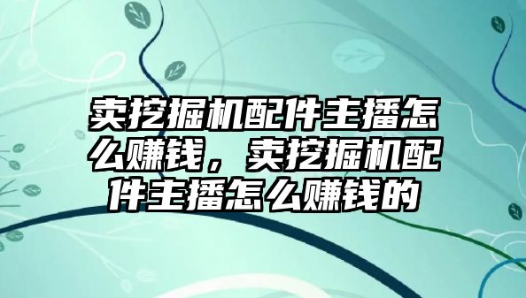 賣挖掘機配件主播怎么賺錢，賣挖掘機配件主播怎么賺錢的