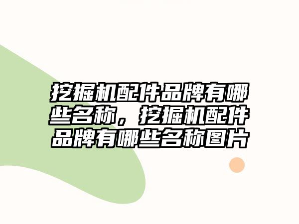 挖掘機配件品牌有哪些名稱，挖掘機配件品牌有哪些名稱圖片