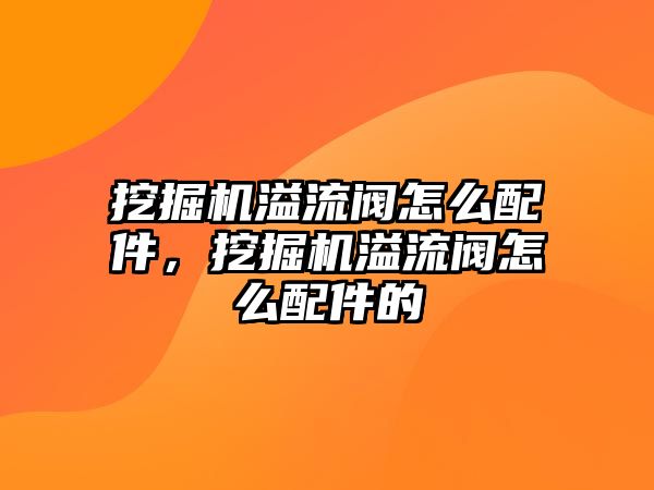 挖掘機溢流閥怎么配件，挖掘機溢流閥怎么配件的