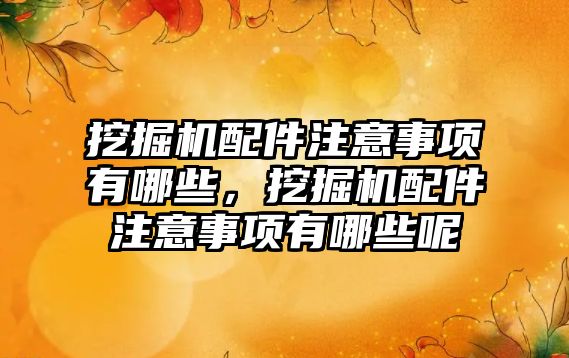 挖掘機配件注意事項有哪些，挖掘機配件注意事項有哪些呢