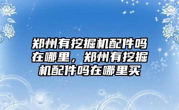 鄭州有挖掘機配件嗎在哪里，鄭州有挖掘機配件嗎在哪里買