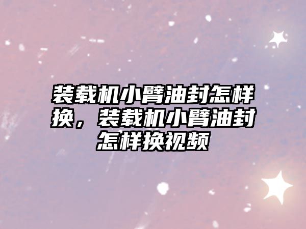 裝載機小臂油封怎樣換，裝載機小臂油封怎樣換視頻