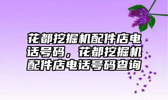 花都挖掘機配件店電話號碼，花都挖掘機配件店電話號碼查詢