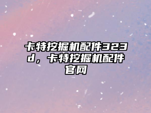 卡特挖掘機配件323d，卡特挖掘機配件官網(wǎng)