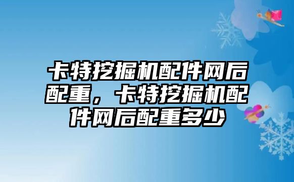 卡特挖掘機配件網后配重，卡特挖掘機配件網后配重多少