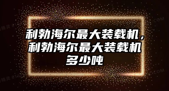 利勃海爾最大裝載機，利勃海爾最大裝載機多少噸