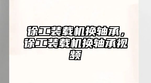 徐工裝載機換軸承，徐工裝載機換軸承視頻