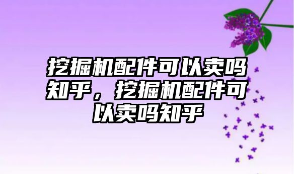 挖掘機配件可以賣嗎知乎，挖掘機配件可以賣嗎知乎