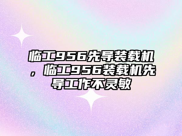 臨工956先導裝載機，臨工956裝載機先導工作不靈敏