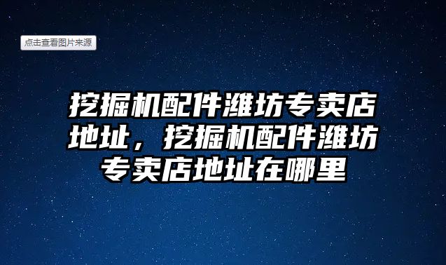 挖掘機配件濰坊專賣店地址，挖掘機配件濰坊專賣店地址在哪里