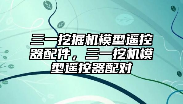 三一挖掘機模型遙控器配件，三一挖機模型遙控器配對