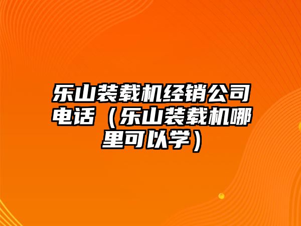 樂山裝載機經銷公司電話（樂山裝載機哪里可以學）